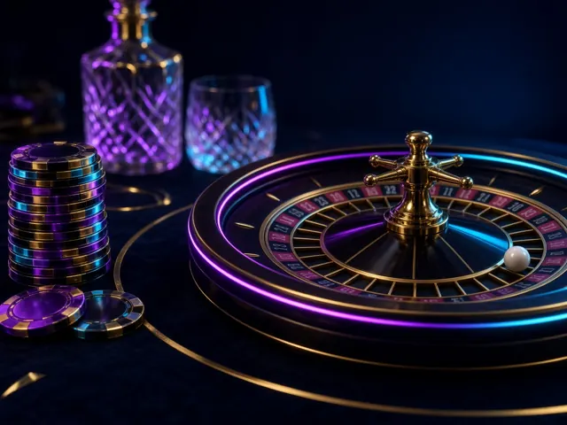Roulette wheel and casino chips on a live casino table